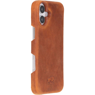 Solo Pelle Lederhülle für das iPhone 16 in 6.1 Zoll Princeton Case Leder Hülle Ledertasche Backcover aus echtem Leder geeignet für MagSafe Zubehör Camel Braun