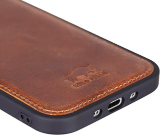 Solo Pelle Lederhülle für das iPhone Air in 6.5 Zoll Camel Braun Stanford Case Leder Hülle Ledertasche Backcover aus echtem Leder geeignet für MagSafe Zubehör