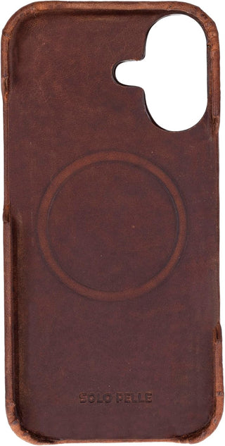 Vintage Braun Solo Pelle Lederhülle kompatibel für iPhone 17 in 6.3 Zoll abnehmbare Hülle (2in1) inkl. Kartenfächer geeignet für MagSafe Zubehör