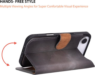 This Solo Pelle Steingrau Lederhülle kompatibel für iPhone Air in 6.5 Zoll abnehmbare Hülle (2in1) inkl. Kartenfächer geeignet für MagSafe Zubehör