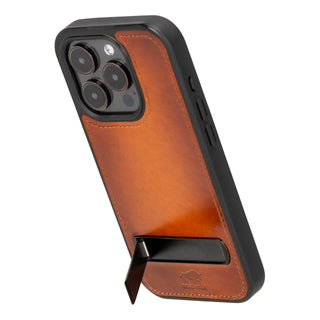 Solo Pelle Lederhülle für das iPhone 15 Pro 6.1 Zoll Drop Case Case Leder - Camel Braun