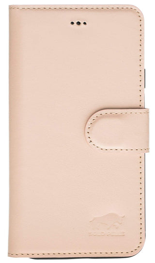 Solo Pelle kompatibel für das iPhone X/XS Case Lederhülle Ledertasche Wallet Tasche in Nude Rosa