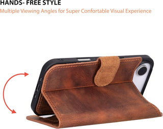 This Solo Pelle Vintage Braun Lederhülle kompatibel für iPhone Air in 6.5 Zoll abnehmbare Hülle (2in1) inkl. Kartenfächer geeignet für MagSafe Zubehör