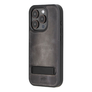 Solo Pelle Lederhülle für das iPhone 15 Pro 6.1 Zoll Drop Case Case Leder - Steingrau