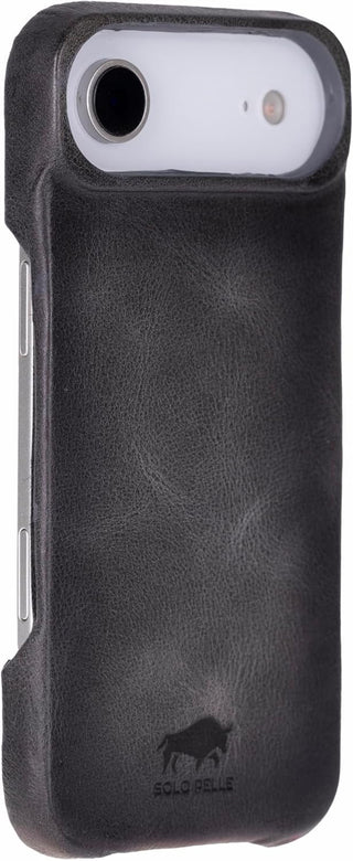 Solo Pelle Steingrau Lederhülle kompatibel für iPhone Air in 6.5 Zoll abnehmbare Hülle (2in1) inkl. Kartenfächer geeignet für MagSafe Zubehör