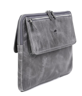 Solo Pelle Ledertasche Businesstasche Arbeitstasche ROM für das Apple Macbook Pro 13 /  12 Zoll - Steingrau)