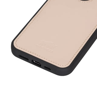 Solo Pelle Lederhülle für das iPhone 13 Pro in 6.1 Zol  Hülle Ledertasche Backcover aus echtem Leder "Stanford" - Steingrau