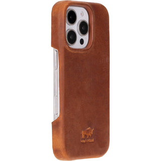 Solo Pelle Lederhülle für das iPhone 16 Pro in 6.3 Zoll Princeton Case Leder Hülle Ledertasche Backcover aus echtem Leder geeignet für MagSafe Zubehör Camel Braun