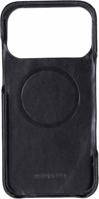 Solo Pelle Schwarz Lederhülle kompatibel für iPhone 17 Pro in 6.3 Zoll abnehmbare Hülle (2in1) inkl. Kartenfächer geeignet für MagSafe Zubehör