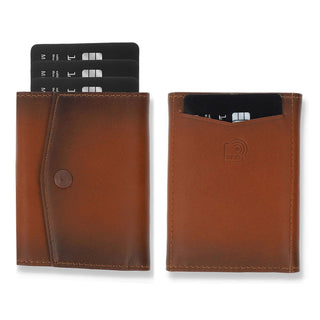 Slim Wallet "Lean" mit Münzfach 12 Karten - Cognac Braun