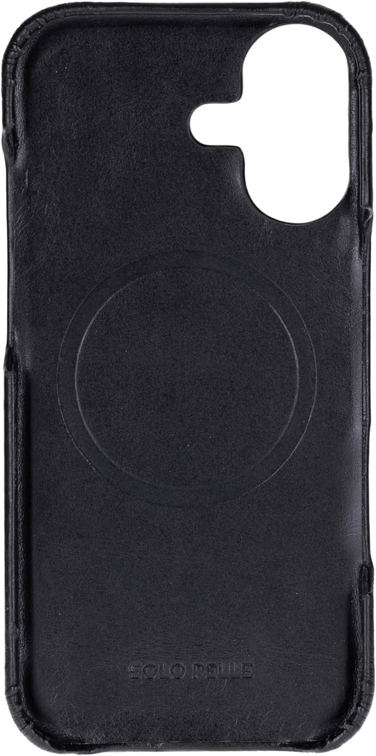 Schwarz Braun Braun Solo Pelle Lederhülle kompatibel für iPhone 17 in 6.3 Zoll abnehmbare Hülle (2in1) inkl. Kartenfächer geeignet für MagSafe Zubehör
