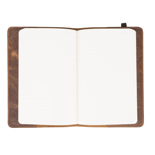 A5 Notizbuch Leder - Nachfüllbares Reisetagebuch aus Handgefertigtem Echtleder  DIN A5  22x15cm - Schwarz