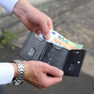 Solo Pelle NEU Slim Wallet mit Münzfach [12 Karten] Slimwallet Riga [RFID-Schutz] Kartenetui mit Münzfach [Leder] Smart Wallet für Männer und Damen (Vintage Braun)