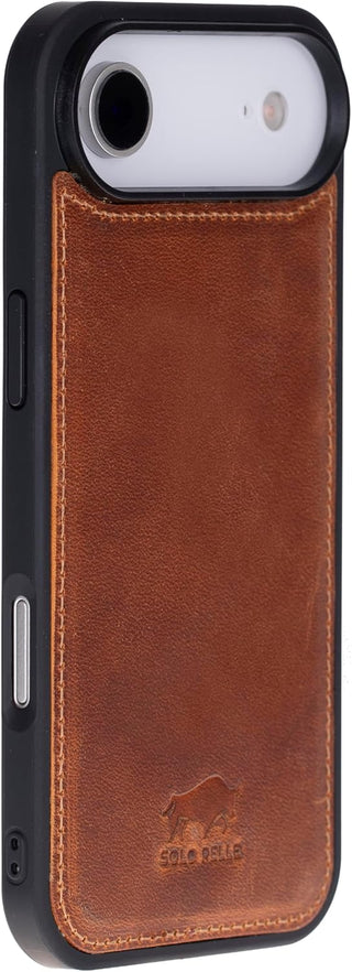 Solo Pelle Lederhülle für das iPhone Air in 6.5 Zoll Camel Braun Stanford Case Leder Hülle Ledertasche Backcover aus echtem Leder geeignet für MagSafe Zubehör