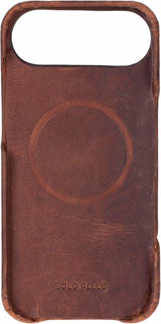 Solo Pelle Vintage Braun Lederhülle kompatibel für iPhone Air in 6.5 Zoll abnehmbare Hülle (2in1) inkl. Kartenfächer geeignet für MagSafe Zubehör