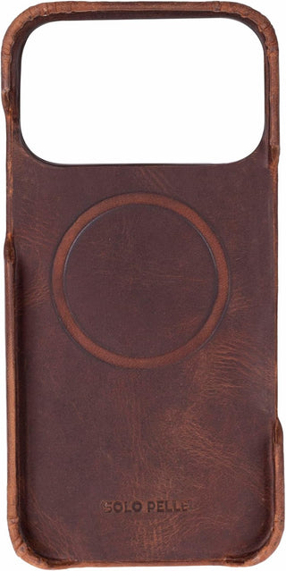 Solo Pelle Vintage Braun Lederhülle kompatibel für iPhone 17 Pro in 6.3 Zoll abnehmbare Hülle (2in1) inkl. Kartenfächer geeignet für MagSafe Zubehör