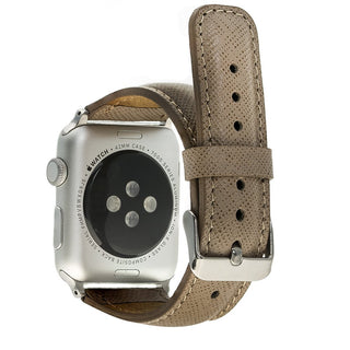 Solo Pelle Apple Watch Series 1-4 "Saff Leder Armband Uhrenband mit passendem Uhrenadapter Connector Ersatzband Strap 38mm in Saffiano Schwarz