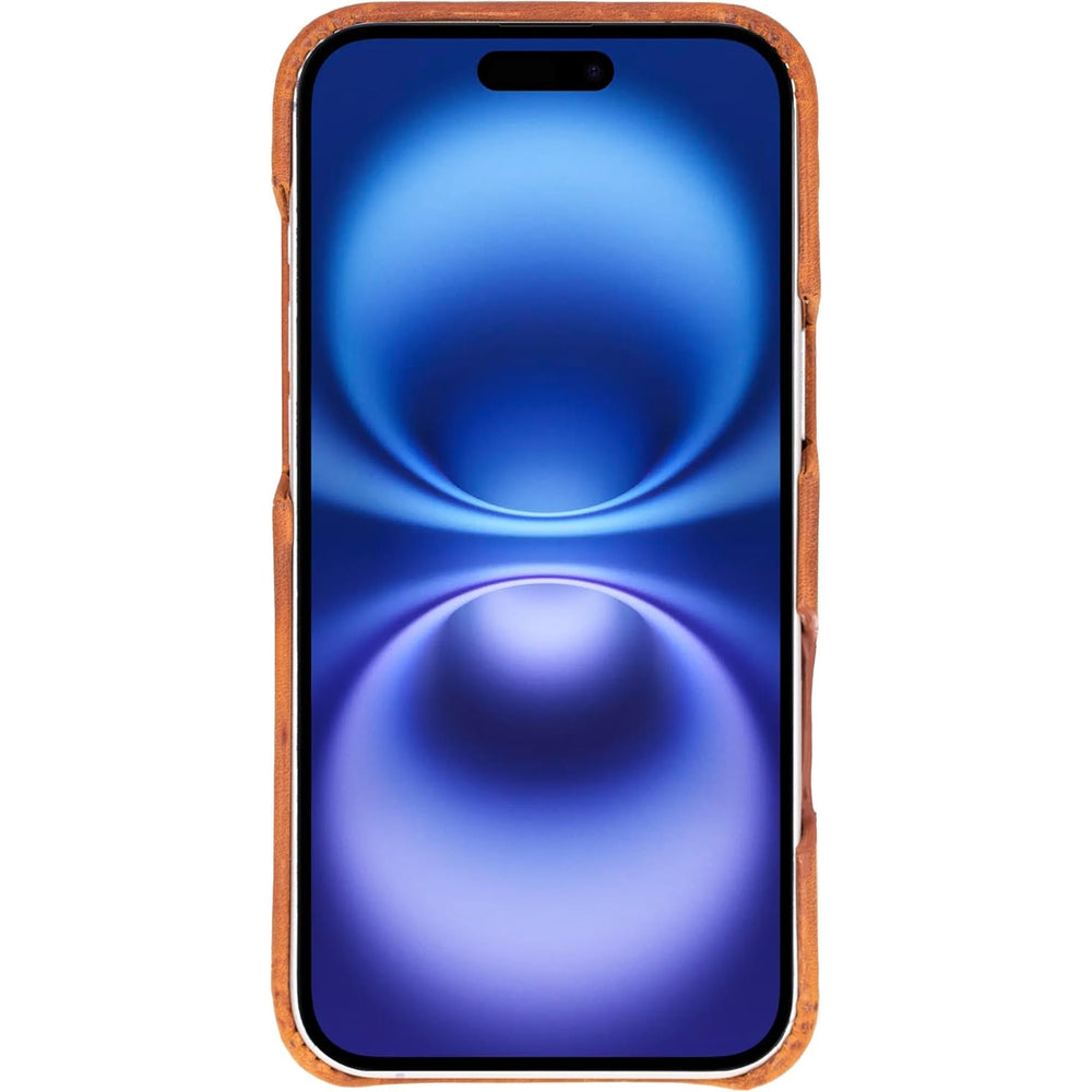 Solo Pelle Lederhülle für das iPhone 16 Plus in 6.7 Zoll Princeton Case Leder Hülle Ledertasche Backcover aus echtem Leder geeignet für MagSafe Zubehör Camel Braun