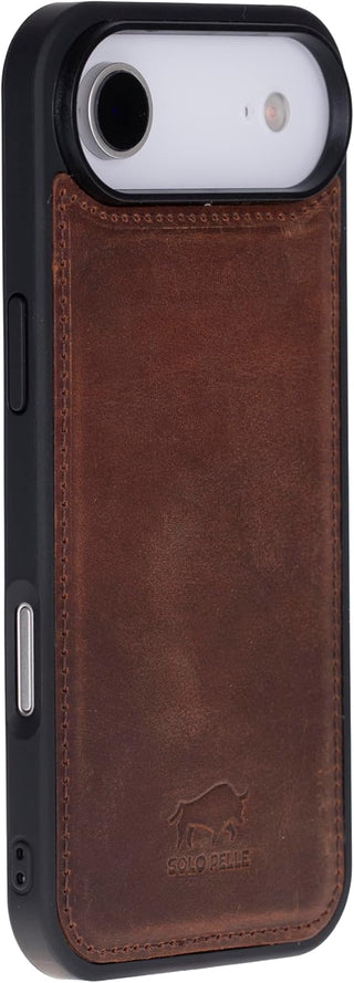 Solo Pelle Lederhülle für das iPhone Air in 6.5 Zoll Vintage Braun Stanford Case Leder Hülle Ledertasche Backcover aus echtem Leder geeignet für MagSafe Zubehör