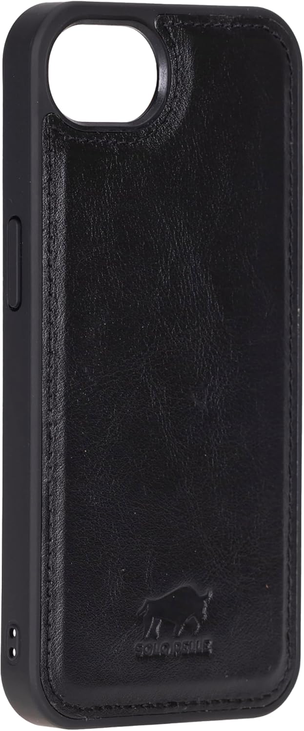 Solo Pelle Lederhülle für das iPhone 16e in 6.1 Zoll Schwarz Stanford Case Leder Hülle Ledertasche Backcover aus echtem Leder geeignet für MagSafe Zubehör