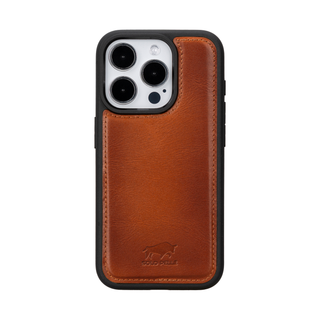 Solo Pelle Lederhülle für das iPhone 15 Pro in 6.1 Zoll Stanford Case - Cognac Braun