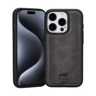 Solo Pelle Lederhülle für das iPhone 15 Pro in 6.1 Zoll Stanford Case - Cognac Braun