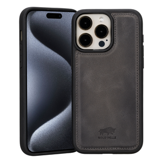 Solo Pelle Lederhülle für das iPhone 15 Pro Max in 6.7 Zoll Stanford Case - Camel Braun