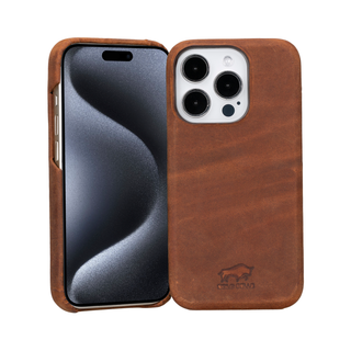 Solo Pelle Lederhülle für das iPhone 15 Pro in 6.1 Zoll Princeton Case -  Camel Braun