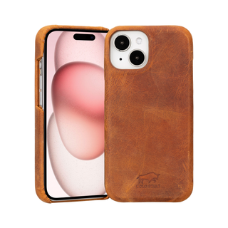 Solo Pelle Lederhülle für das iPhone 15 in 6.1 Zoll Princeton Case - Cognac Braun