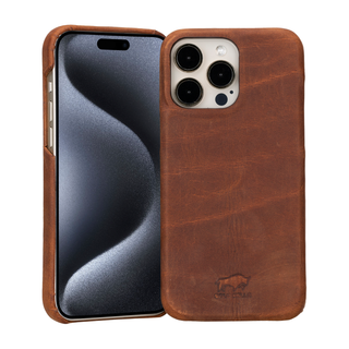 Solo Pelle Lederhülle für das iPhone 15 Pro Max in 6.7 Zoll Princeton Case - Camel Braun