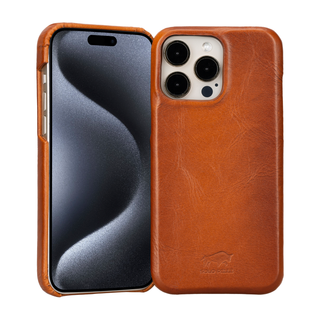 Solo Pelle Lederhülle für das iPhone 15 Pro Max in 6.7 Zoll Princeton Case - Camel Braun