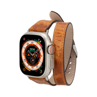 Quantum Slim Double Tour - Armband für die Apple Watch aus Leder