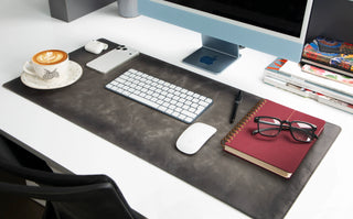 Lined Leather Desk Mat Medium Size