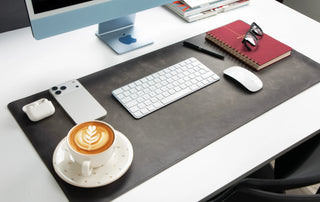 Lined Leather Desk Mat Medium Size