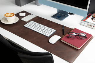 Lined Leather Desk Mat Medium Size