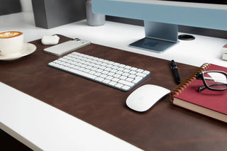 Lined Leather Desk Mat Medium Size