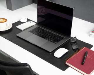 Lined Leather Desk Mat Small Size