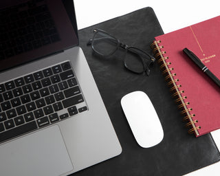 Lined Leather Desk Mat Small Size