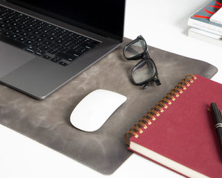 Lined Leather Desk Mat Small Size