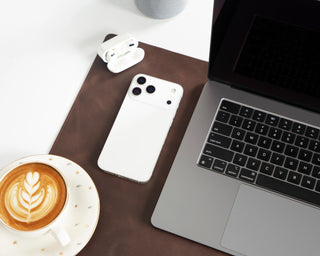 Lined Leather Desk Mat Small Size