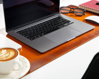 Lined Leather Desk Mat Small Size