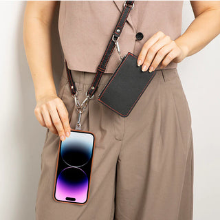 FlexGo PU Leather Phone Strap & Wallet Set – Clip-On Flex