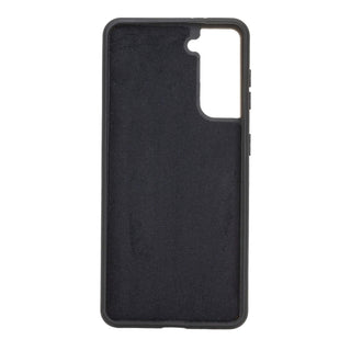 Solo Pelle Lederhülle Harvard kompatibel für das Samsung Galaxy S21 5G in 6.2 Zoll inklusive abnehmbare Hülle mit integrierten Kartenfächern (Schwarz Matt)