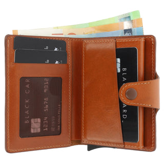 Magic Wallet mit Münzfach 15 Karten "Q-Wallet" -  Vintage Braun