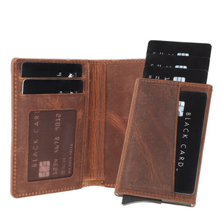 Magic Wallet mit Münzfach 15 Karten "Q-Wallet" -  Cognac Braun