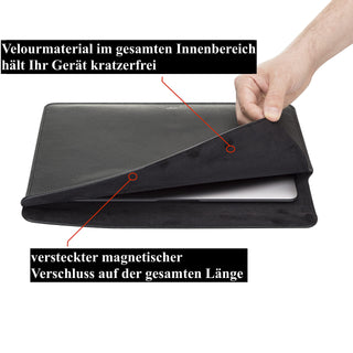 Solo Pelle Ledertasche für das MacBook Pro 13/14 Zoll Alvis - Steingrau