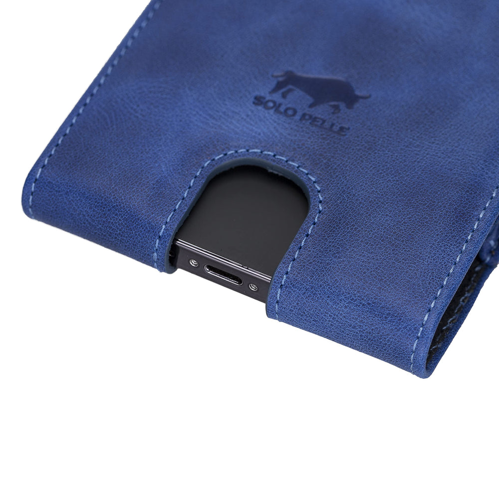 Solo Pelle Lederhülle Alle Geräte bis 6.7 Zoll Case Leder Hülle - Vintage Blau
