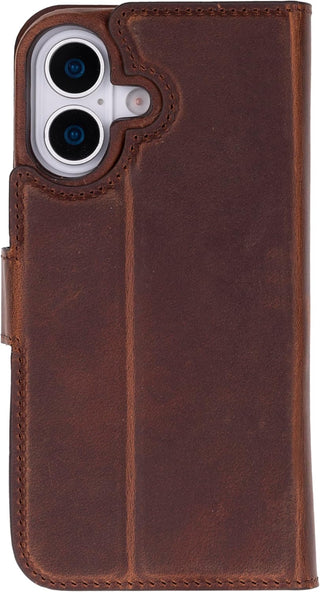 Vintage Braun Solo Pelle Lederhülle kompatibel für iPhone 17 in 6.3 Zoll abnehmbare Hülle (2in1) inkl. Kartenfächer geeignet für MagSafe Zubehör