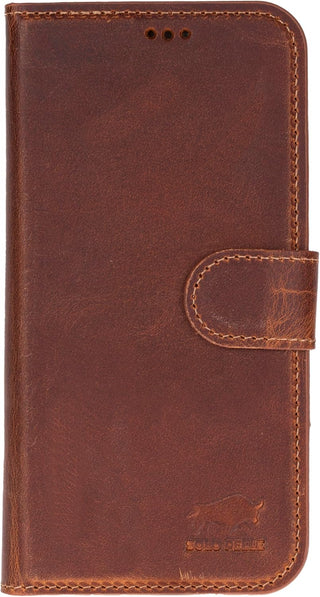 Solo Pelle Camelbraun, Lederhülle kompatibel für iPhone 17 in 6.3 Zoll abnehmbare Hülle (2in1) inkl. Kartenfächer geeignet für MagSafe Zubehör