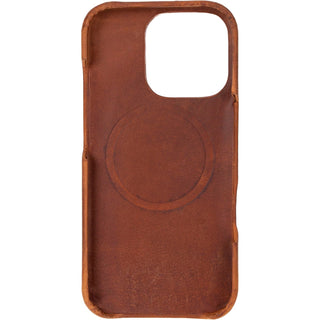 Solo Pelle Lederhülle für das iPhone 16 Pro in 6.3 Zoll Princeton Case Leder Hülle Ledertasche Backcover aus echtem Leder geeignet für MagSafe Zubehör Camel Braun